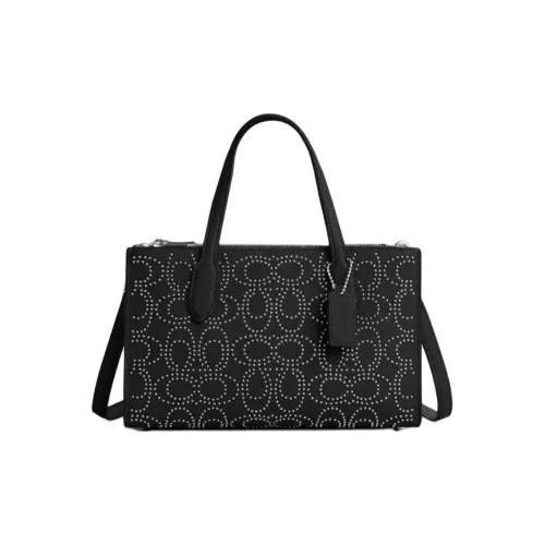 COACH Сумка Tote из кожаной кожи сумка для покупок сумка через плечо сумка маленькая женская черная