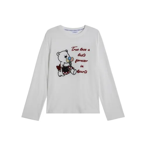 CENGXIAOXIAN Экрю T Рубашка Женская Трикотаж