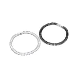 Сияющий браслет с ромбом [Черный + Серебряный]