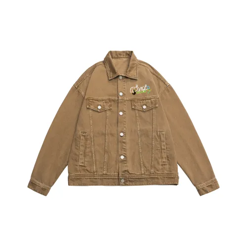 QDML Коричневый Унисекс Джинсовые куртки