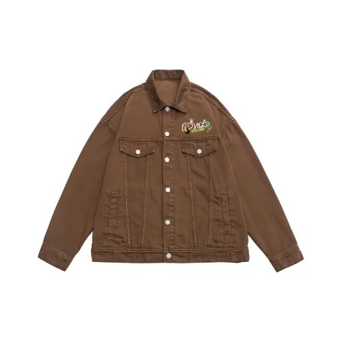 QDML Темно-коричневый унисекс джинсовые куртки