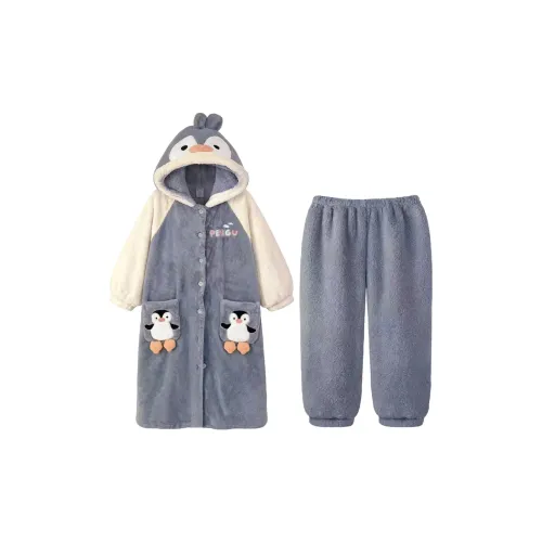 QIAOYUN Синий Женские Банные халаты