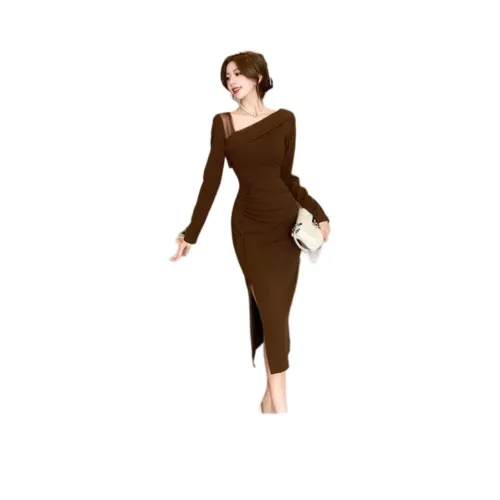 XIANSINIAO Длинное платье с длинными рукавами женское