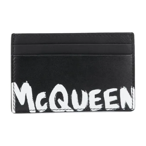 Alexander McQueen Держатель для карт из телячьей кожи мужской черный