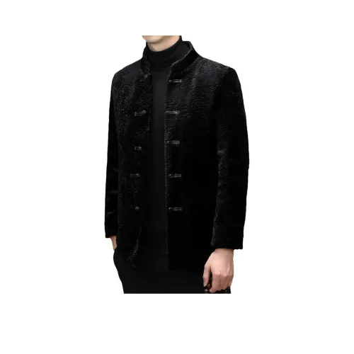 DKRVT Черный [Упаковка включена] Мужская меховая одежда