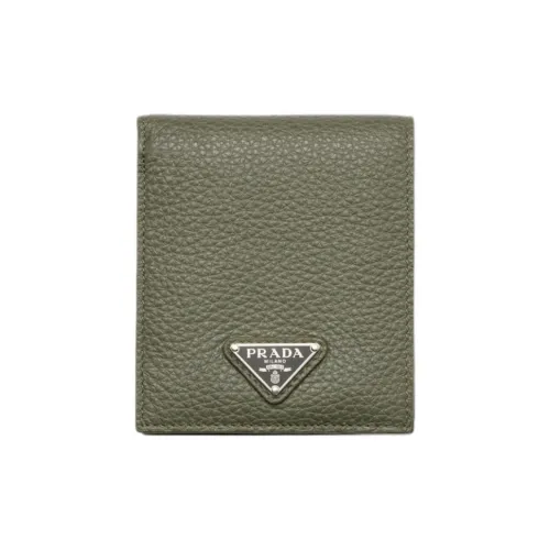 PRADA Vitello Dino Кошелек из коровьей кожи Мужской Зеленый
