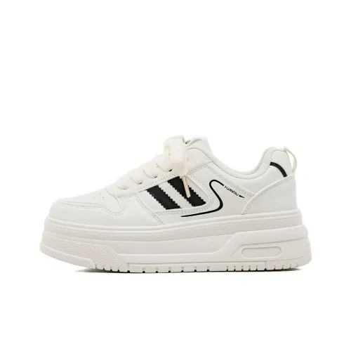 HUANQIU Износостойкий и Легкий Низкий Топ Скейтборд Кроссовки Женские Бежево-черные