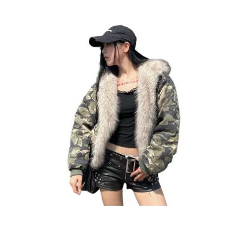 XUBAIHUO Камуфляж Унисекс Пуховики