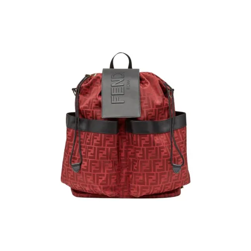 FENDI Жаккардовая ткань Рюкзак Мужской Красный