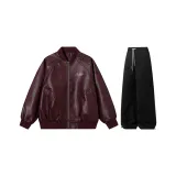 Комплект (Бордовый топ + Черные штаны)