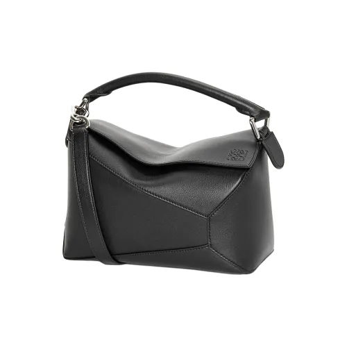 LOEWE Пазл Коровья кожа Сумка Сумка через плечо Сумка через плечо Маленькая Женская Черная