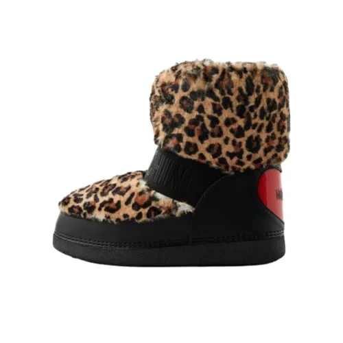 LOVE MOSCHINO Термические Короткие Снежные Ботинки Женские Черные Коричневые