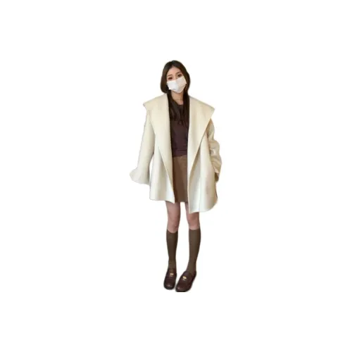 LANGQING Ecru Free Wangqing Brand Sticker Unisex Trench LANGQING Экрю Бесплатно Wangqing Бренд Наклейка Унисекс Тренч