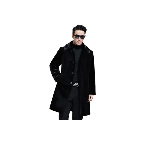 DKRVT Черный [Упаковка включена] Мужская меховая одежда
