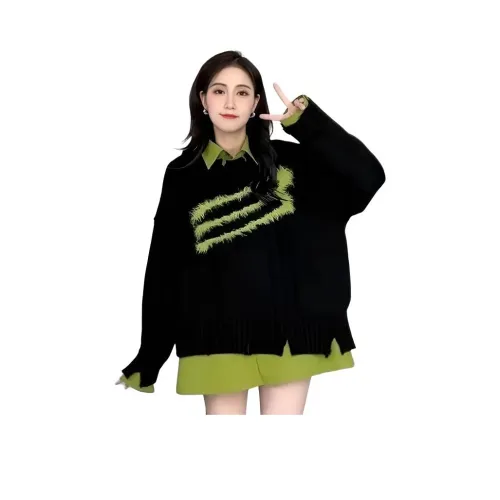 DEDY Черный Свитер Без Внутреннего слоя Женские Трикотаж