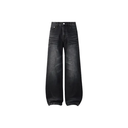 98SQUID Дым Чернила Черные Унисекс Джинсы