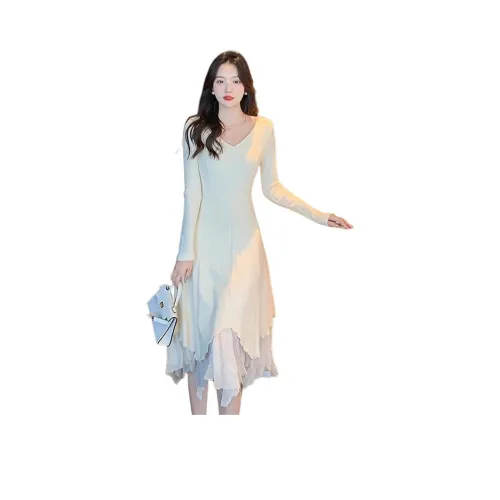 XIANSINIAO Длинное платье с длинными рукавами женское