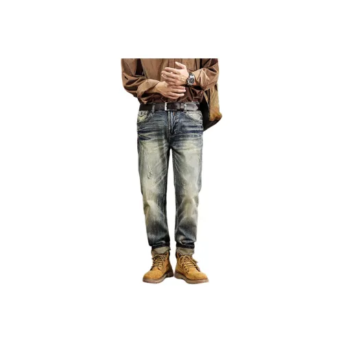 ZENGZHI Джинсы Облегающий крой Прямой крой Унисекс