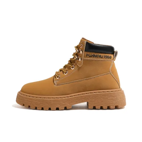 HUANQIU Короткий Мартин Boot Высота каблука 4CM Женские CAMEL