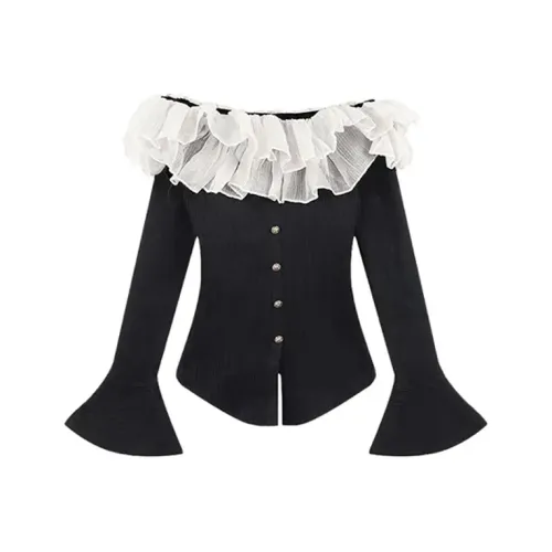 DEDY Черный топ Женские Трикотаж