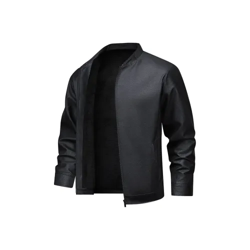 EMINU Черные Мужские Кожаные Куртки