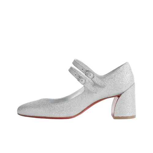 CL MISS Simple Love Грубый каблук Туфли Мэри Джейн 5,5 см Женские Серебряные