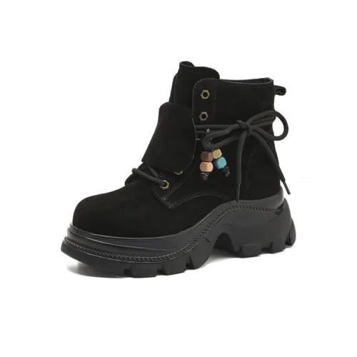 Lanza Стиль Майярд Платформа Женские Британский стиль Кружево Вверх Рыцарь Ботинки Женские GOOD Looking Короткий