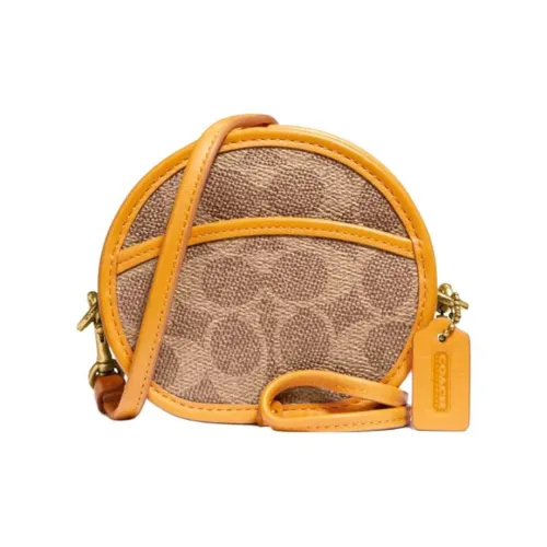 COACH CIRCLE MINI Хаки с монограммой и Имбирно-желтый