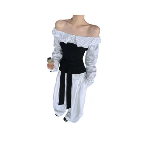 Olivia Share777 Черный Белый Серый Женские Рубашки