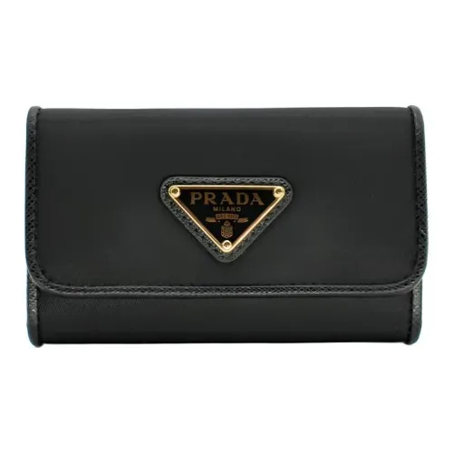 PRADA Triangle Nylon Key Pouch Standard Women's Black