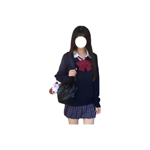 DEDY Черный топ + Рубашка + Бургунди галстук Женская трикотажная одежда