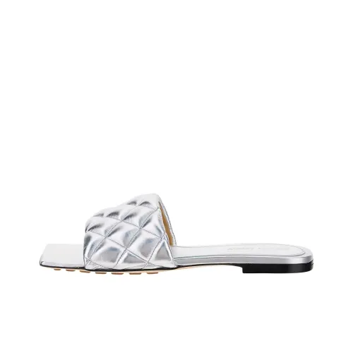 Bottega Veneta Утепленные Стильные Сандалии Женские Серебряные