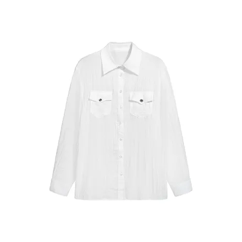 SNZX Белый Бамбук Тенсел Рубашка Женская Рубашка