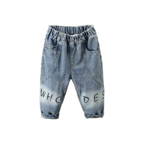 JIMUWOKE Синий MOTHER Daughter Принт Джинсы Унисекс Джинсы