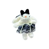 Плюшевый костюм принцессы с длинными ушами кролика, черный бант, жемчужный