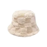 Бежевая клетка универсальная шляпа