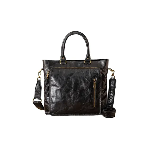 Back Step Сумка из коровьей кожи большая мужская черная