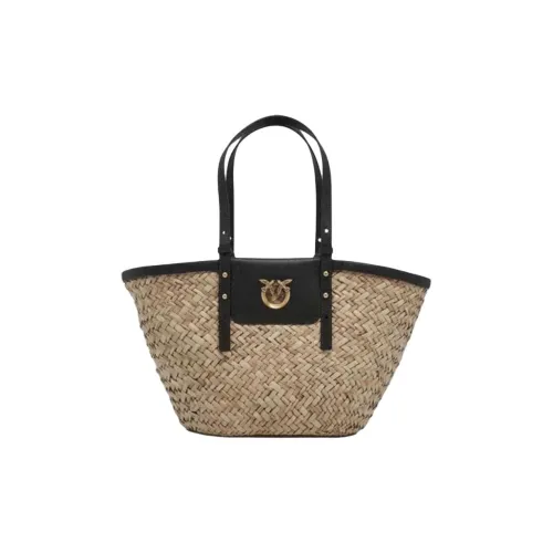 PINKO Love Birds series Рафия Сумка Женская Бежевая и Черная