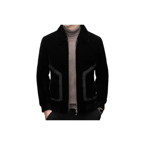 DKRVT Черный [Упаковка включена] Мужская меховая одежда