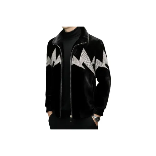 DKRVT Черный [Упаковка включена] Мужская меховая одежда