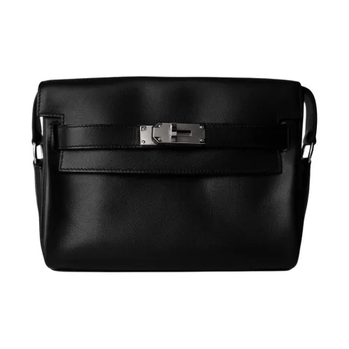 HERMES Kelly Evergrain Телячья кожа Сумка Kelly Курьерская сумка Сумка на плечо Маленькая Женская 89 Черная