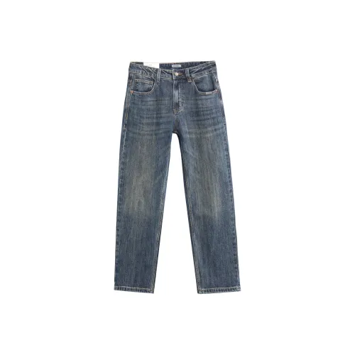 ENTONG Ностальгический синий унисекс джинсы