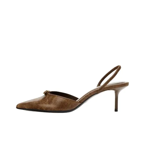 ZARA Узкий каблук Высокие каблуки 7 см Женские Коричневый