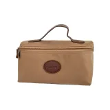 Кожаная этикетка, нейлон [портативная сумка для макияжа] (светло-коричневый)