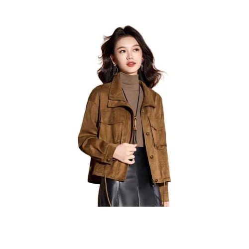 MEILANNI Коричневый Женский Короткий Пальто