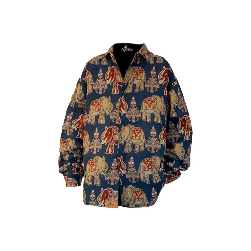 PAINT STAIN Темно-синие унисекс рубашки