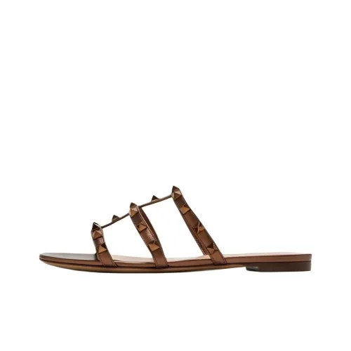 Valentino Rockstud Quiet Slip-Ons Женские Коричневый