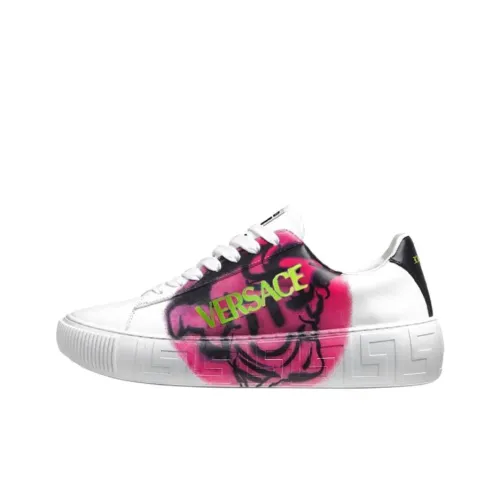 VERSACE Medusa Low Top Стильные Скейтбординги Мужские Белые Розовые