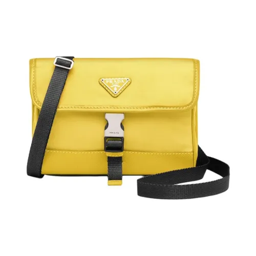 PRADA Чехол для телефона с тканью и кожей сумка через плечо унисекс желтый