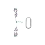 [Розовый бриллиант Бабочка + Серебряный Ромб Чехол]